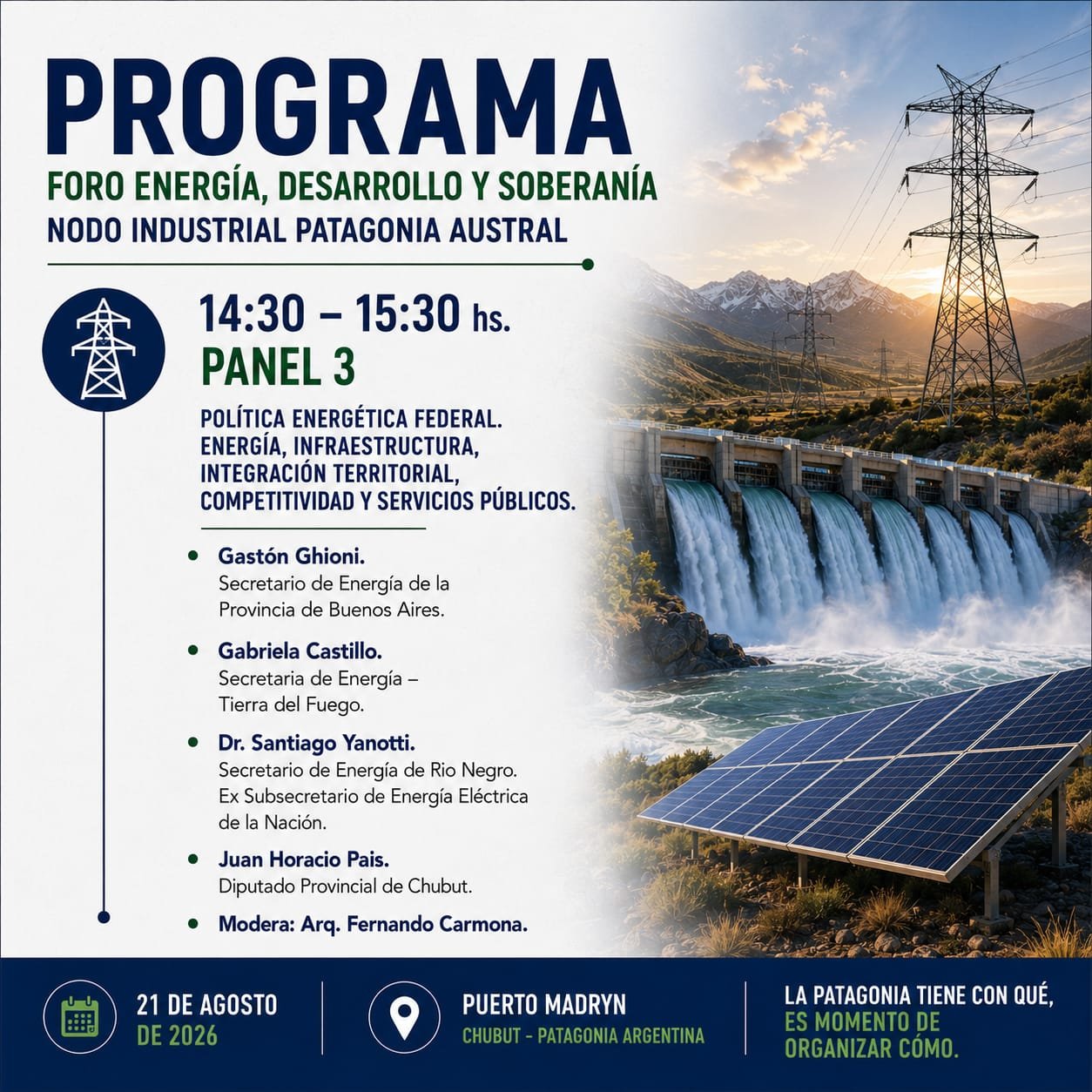 Programa del Panel 3 del Foro Energía, Desarrollo y Soberanía: política energética federal, infraestructura e integración territorial